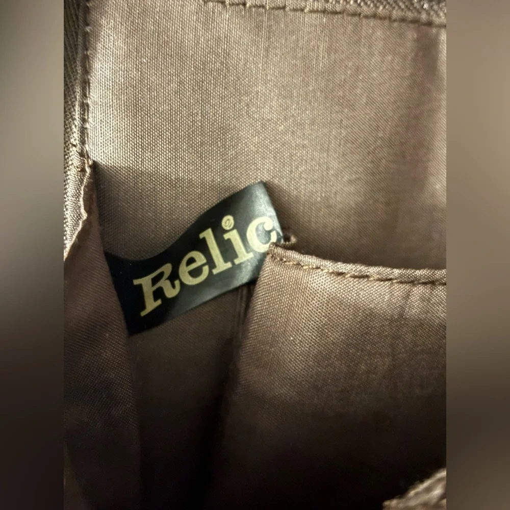 Relic by Fossil embossed paisley earthy rustic crossbody bohemian hobo bag. - Picture 9 of 9